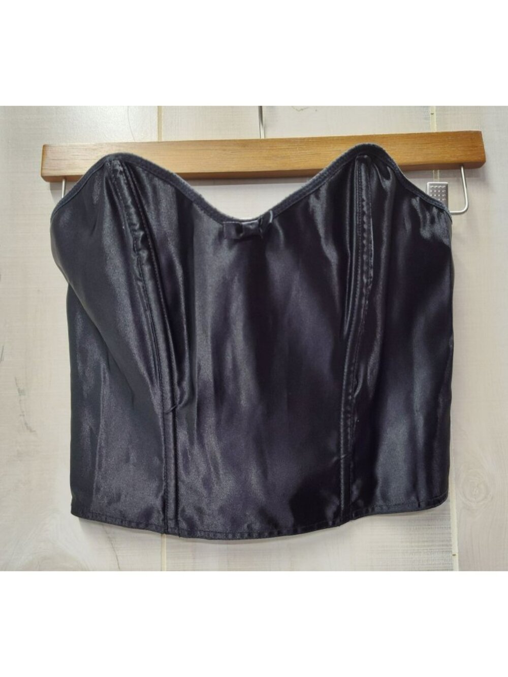 Vintage Empire Intimates Black Satin Strapless Bustier Corset S Small Rockabilly